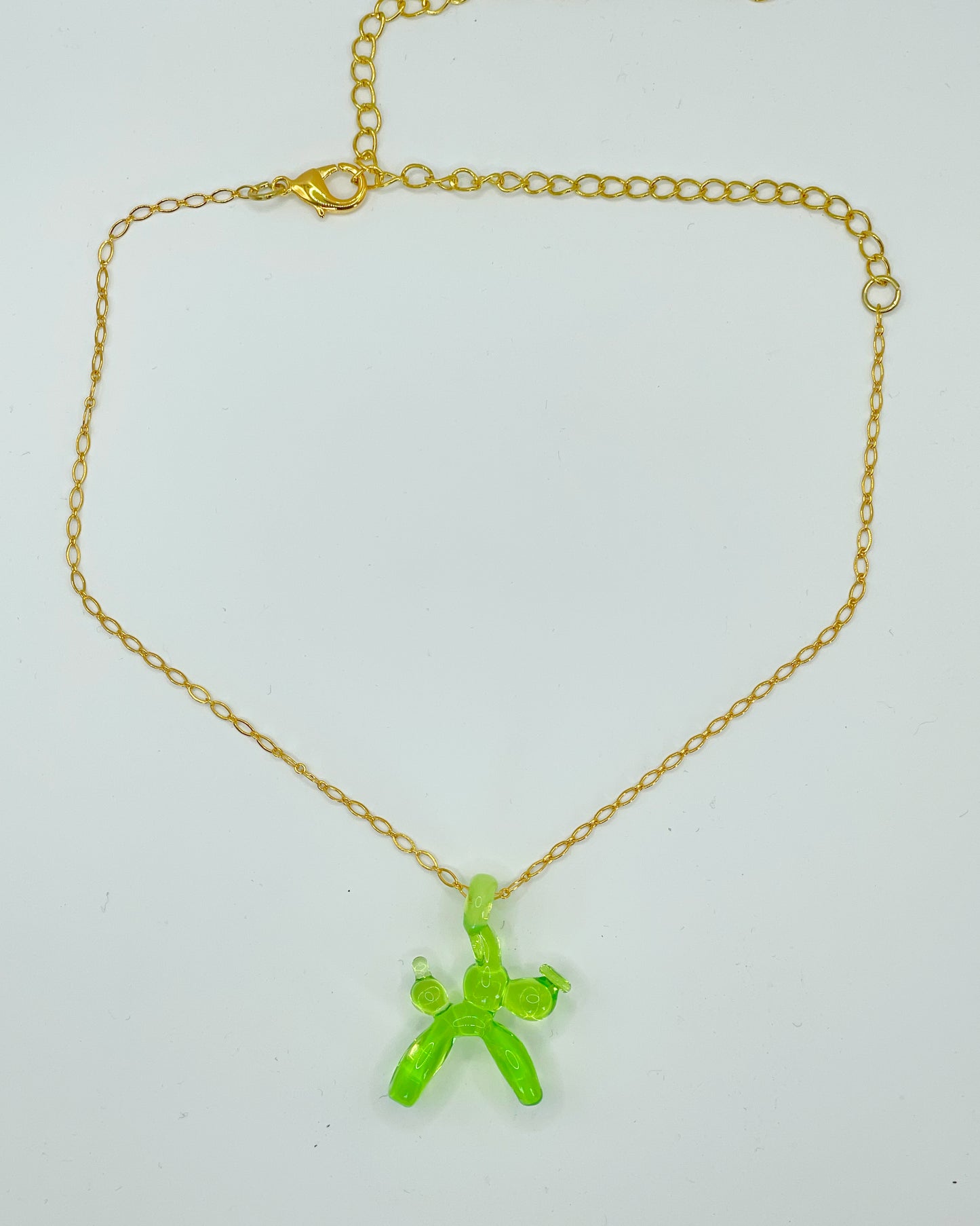 Balloon Dog Pendant - Transparent Light Green