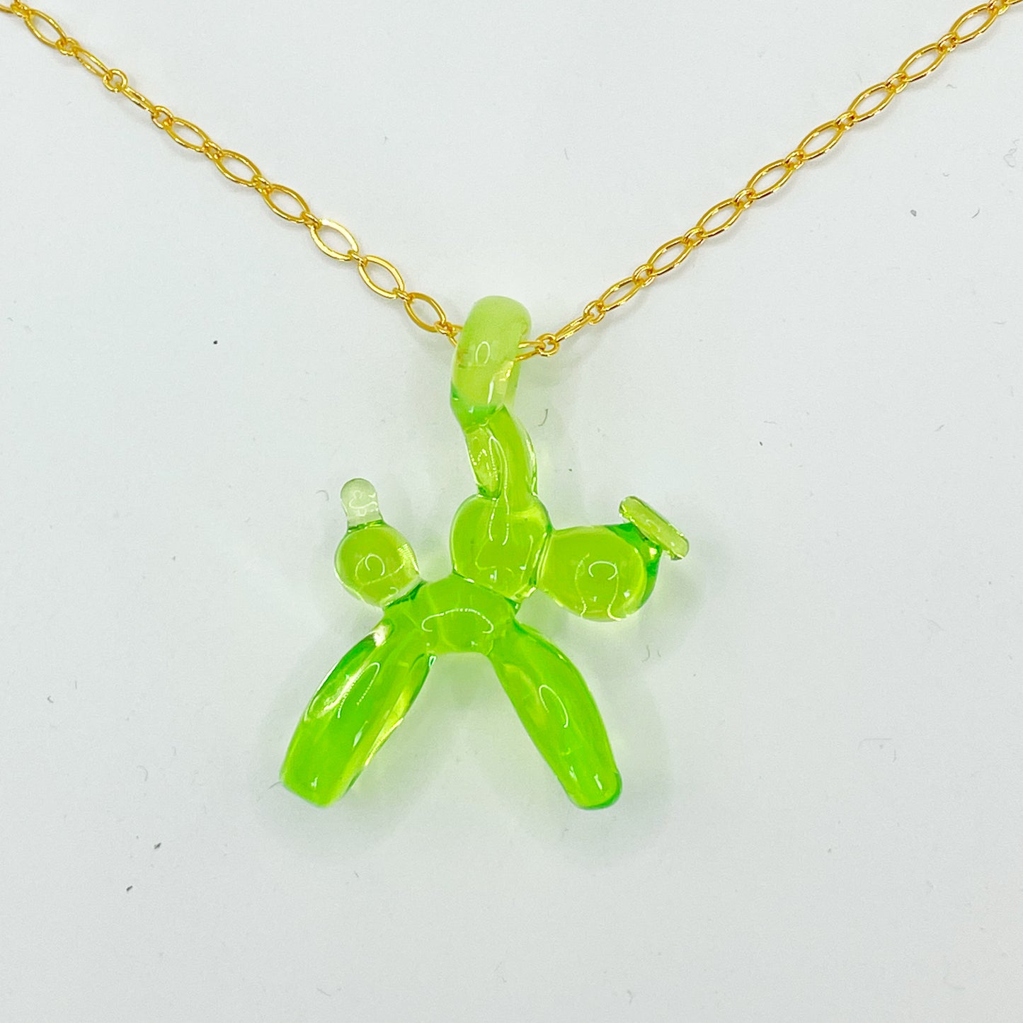 Balloon Dog Pendant - Transparent Light Green