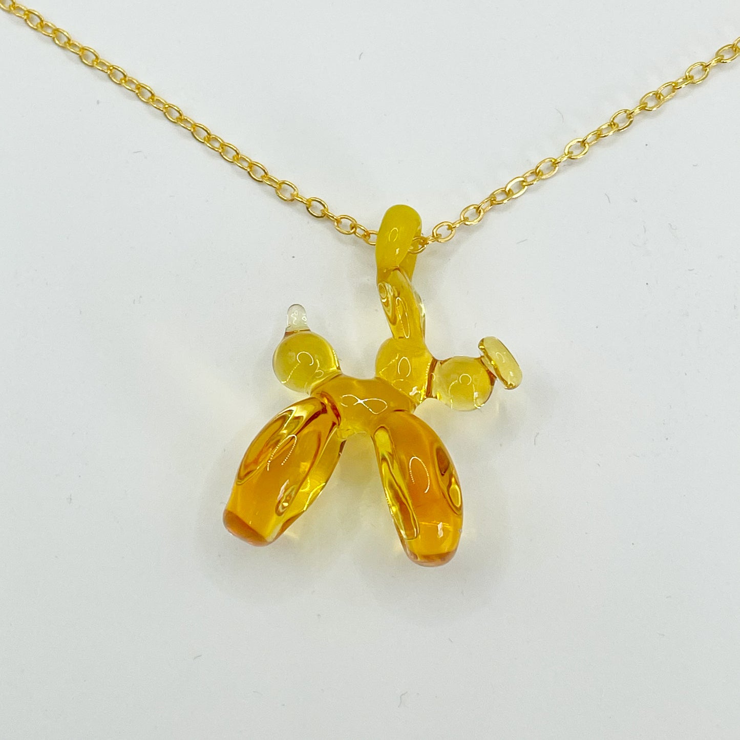 Balloon Dog Pendant - Transparent Yellow