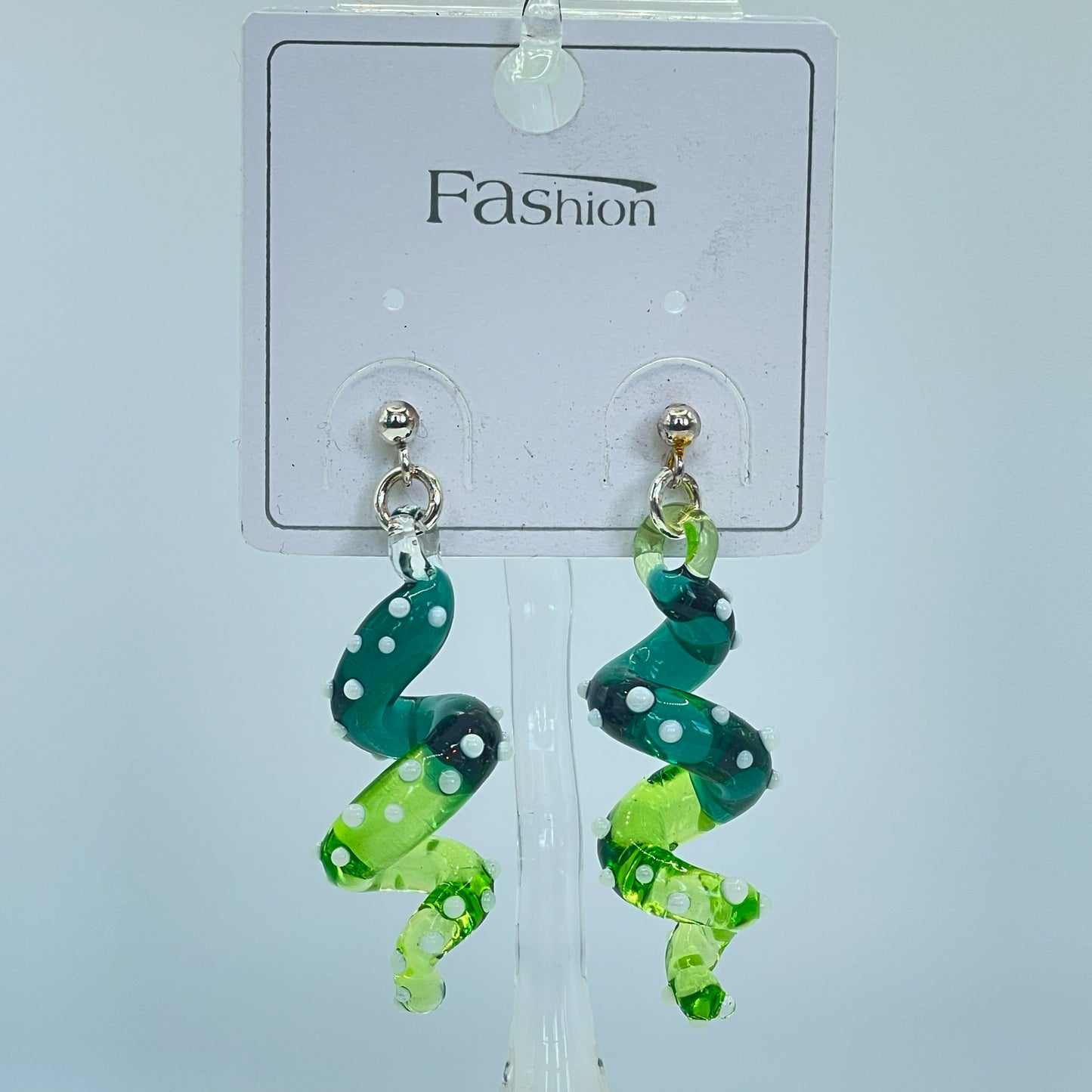 Tentacle Dangling earring - Green / Trans. Green