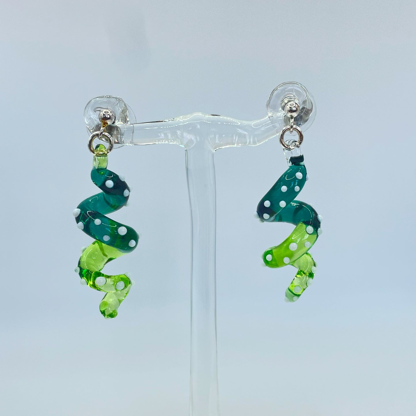 Tentacle Dangling earring - Green / Trans. Green