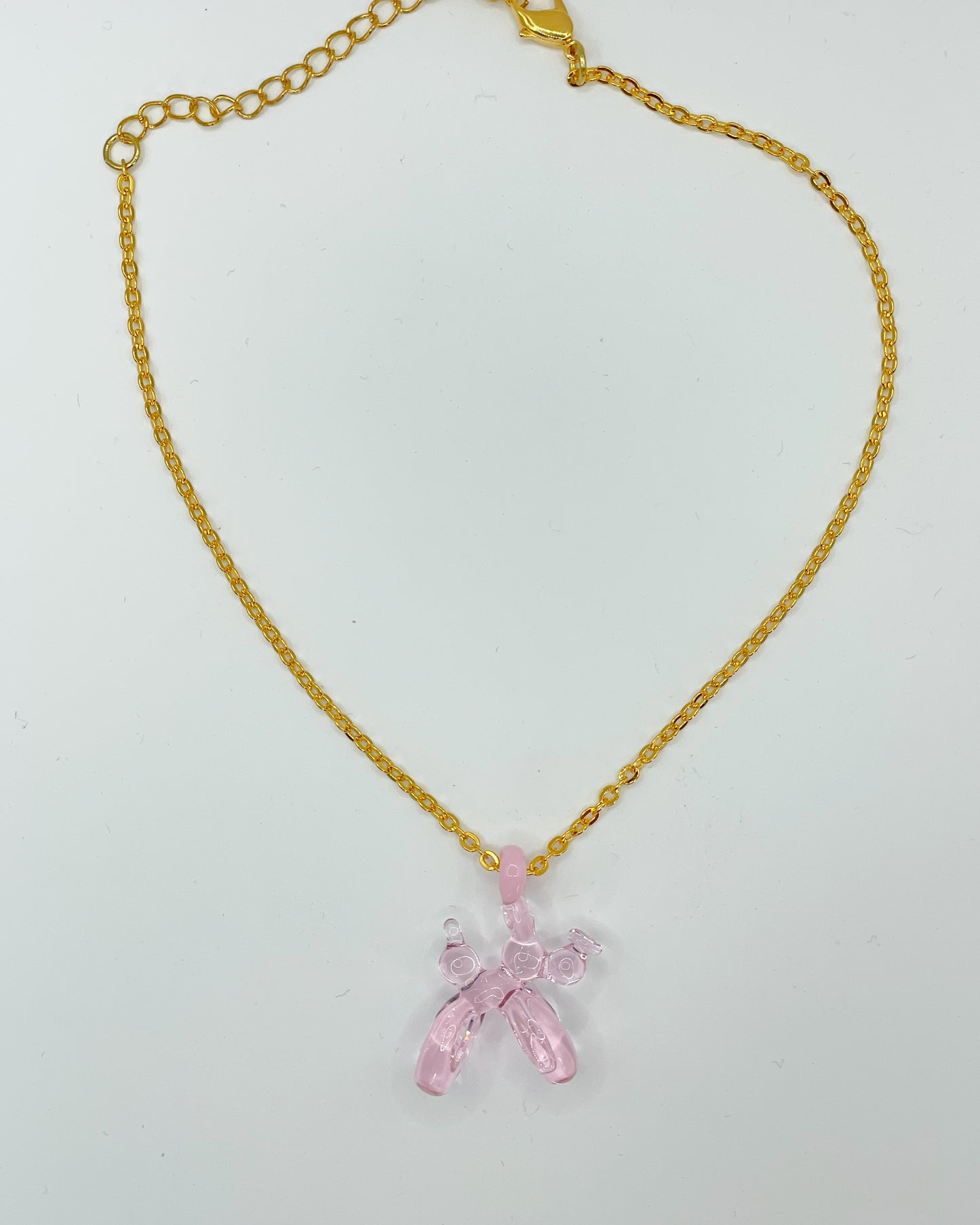 Balloon Dog Pendant - Transparent Pink