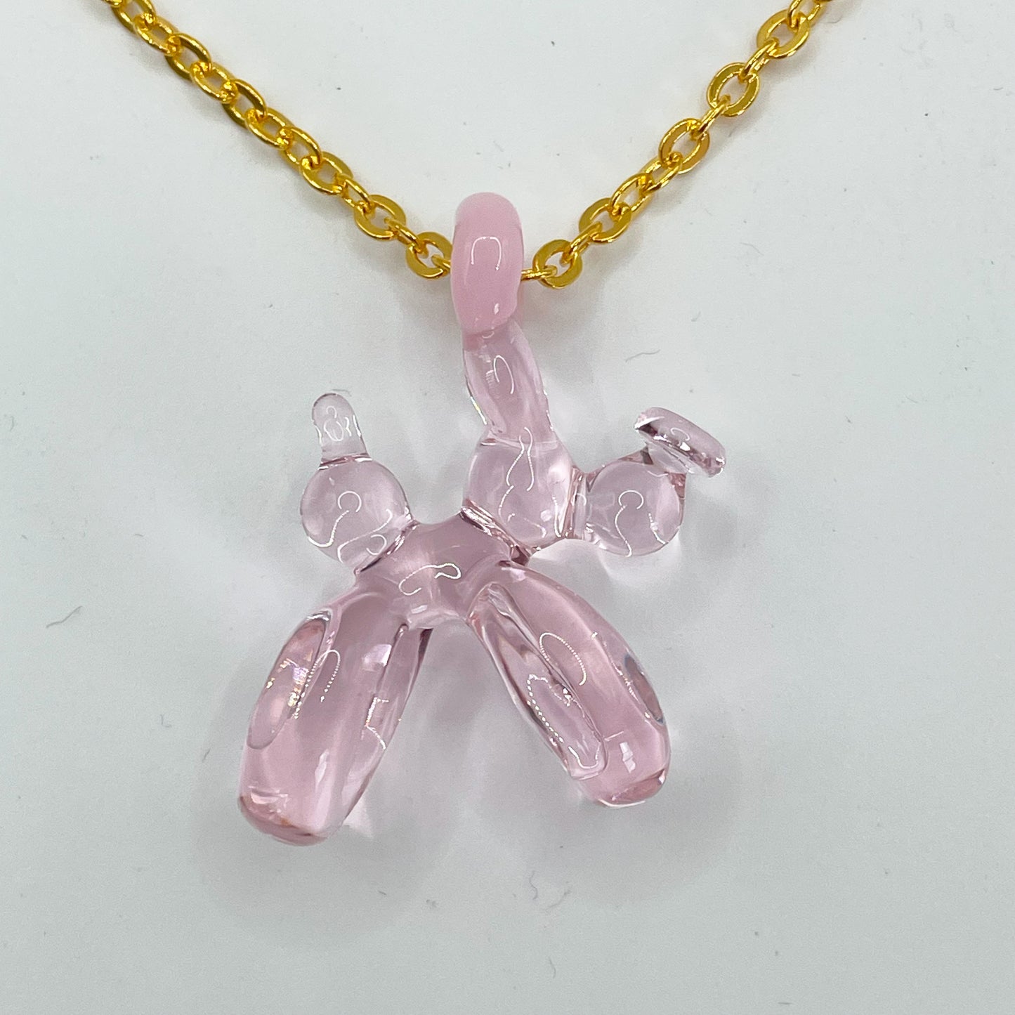 Balloon Dog Pendant - Transparent Pink