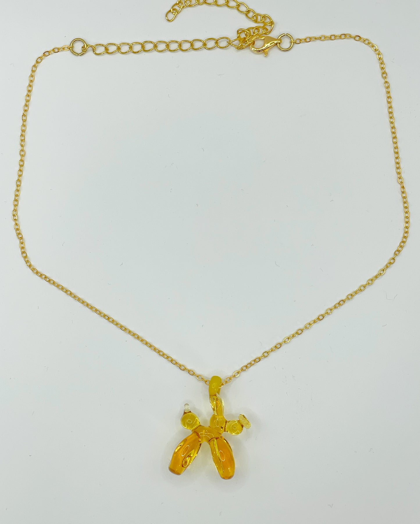 Balloon Dog Pendant - Transparent Yellow