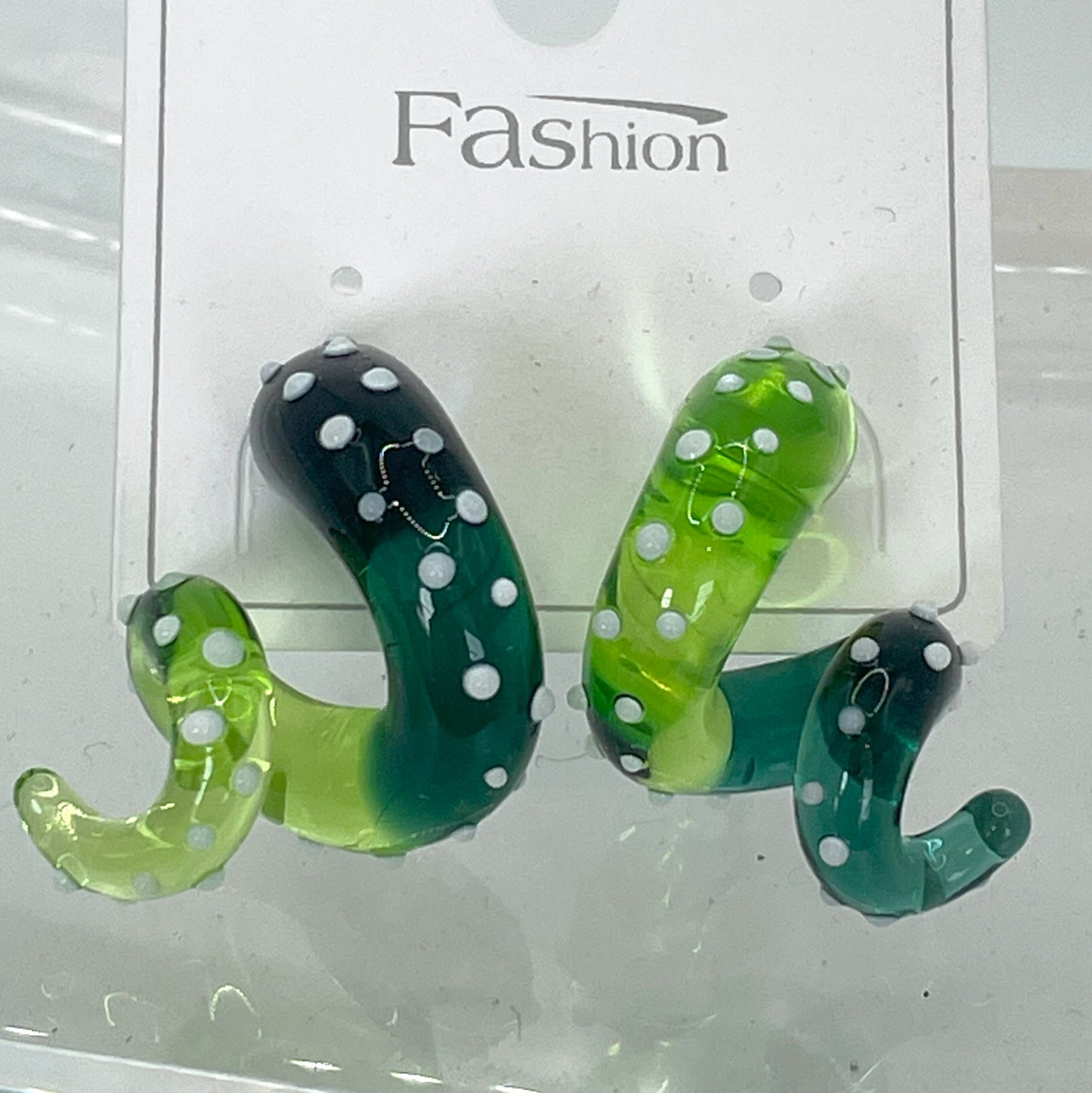 Tentacle Pin earring - Dark Green / Light Green