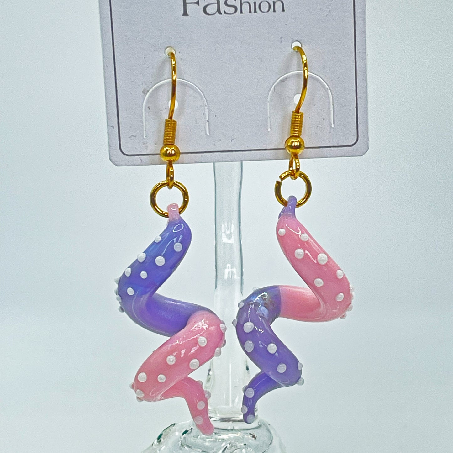 Tentacle Dangling earring - Purple / Pink