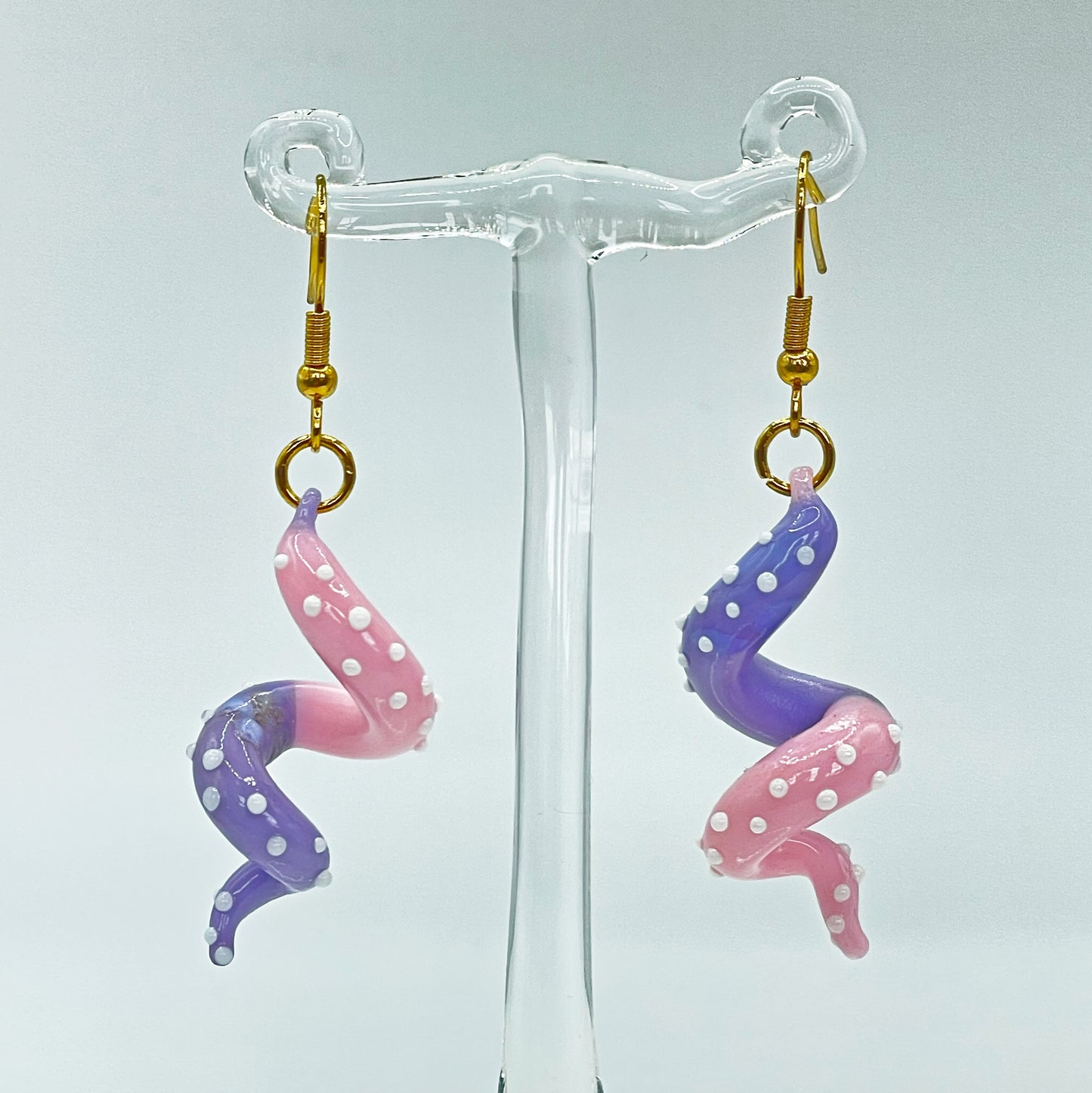 Tentacle Dangling earring - Purple / Pink