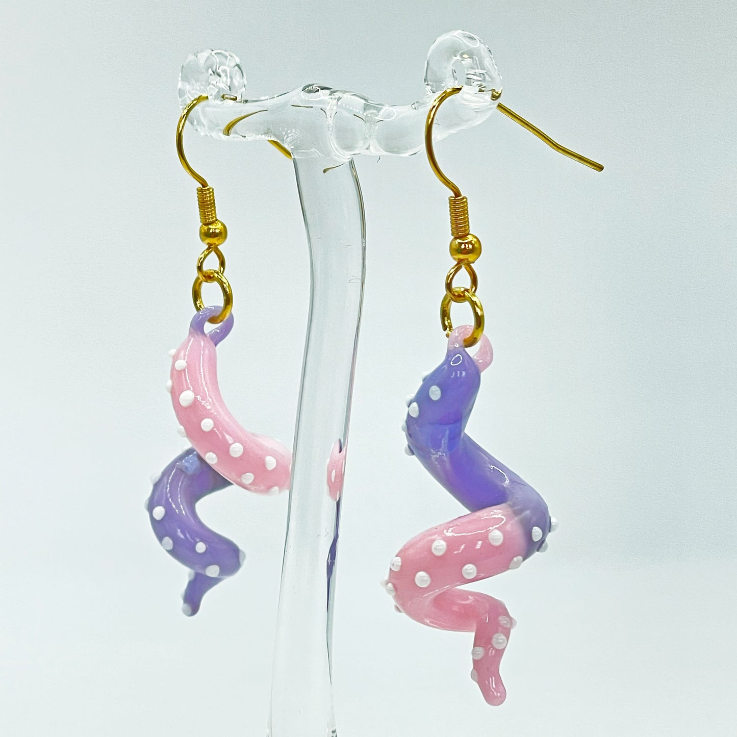 Tentacle Dangling earring - Purple / Pink
