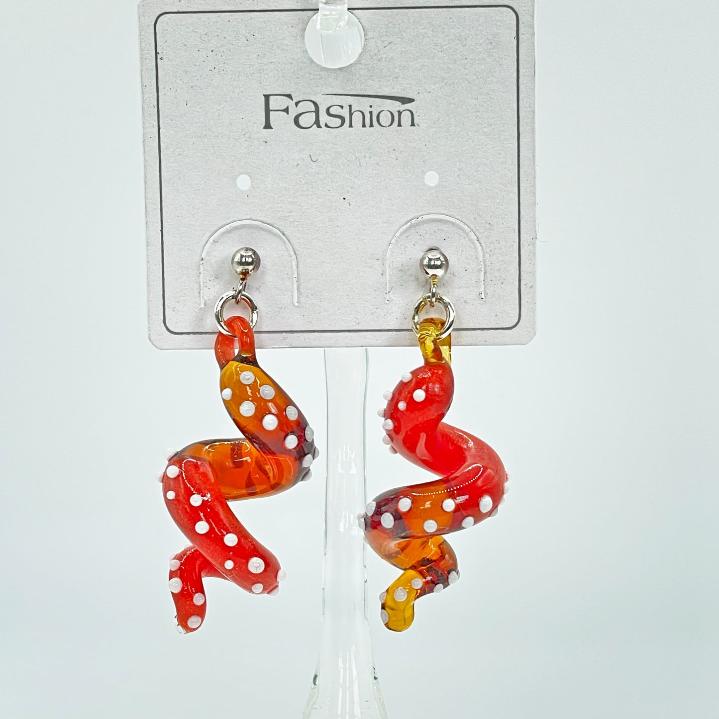 Tentacle Dangling earring - Red