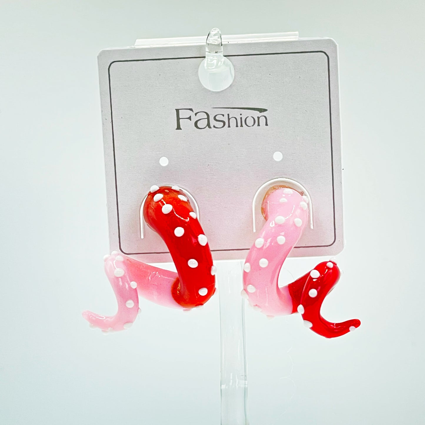 Tentacle Pin earring - Red/Pink