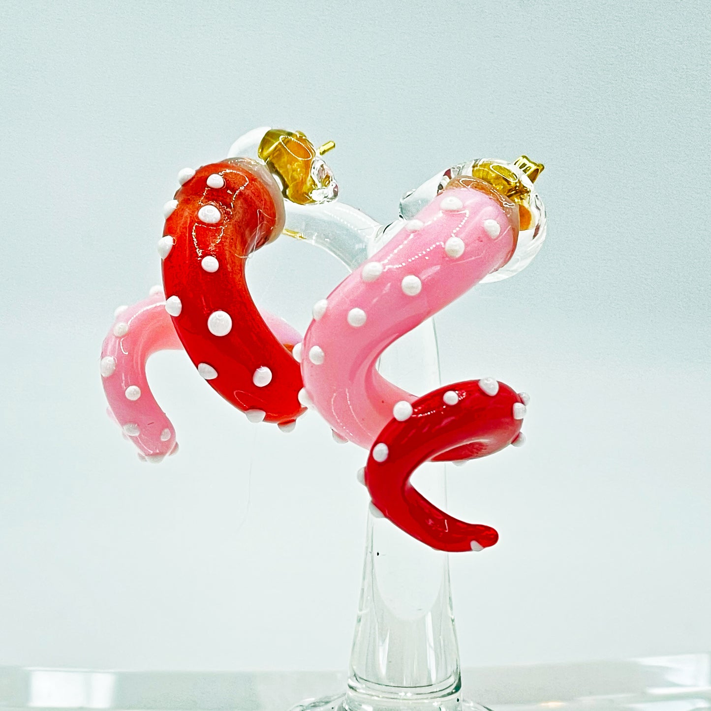 Tentacle Pin earring - Red/Pink
