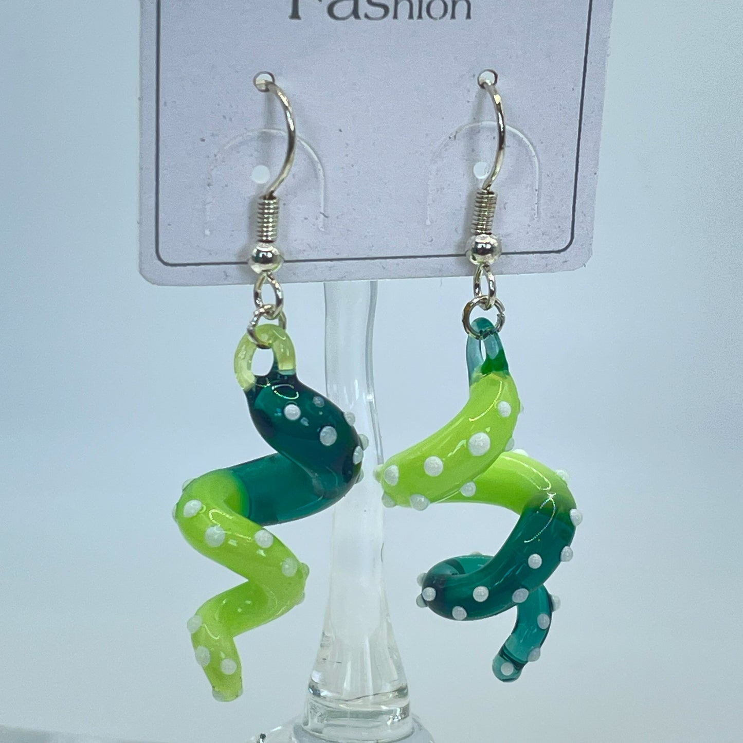 Tentacle Dangling earring - Dark Green / Light Green